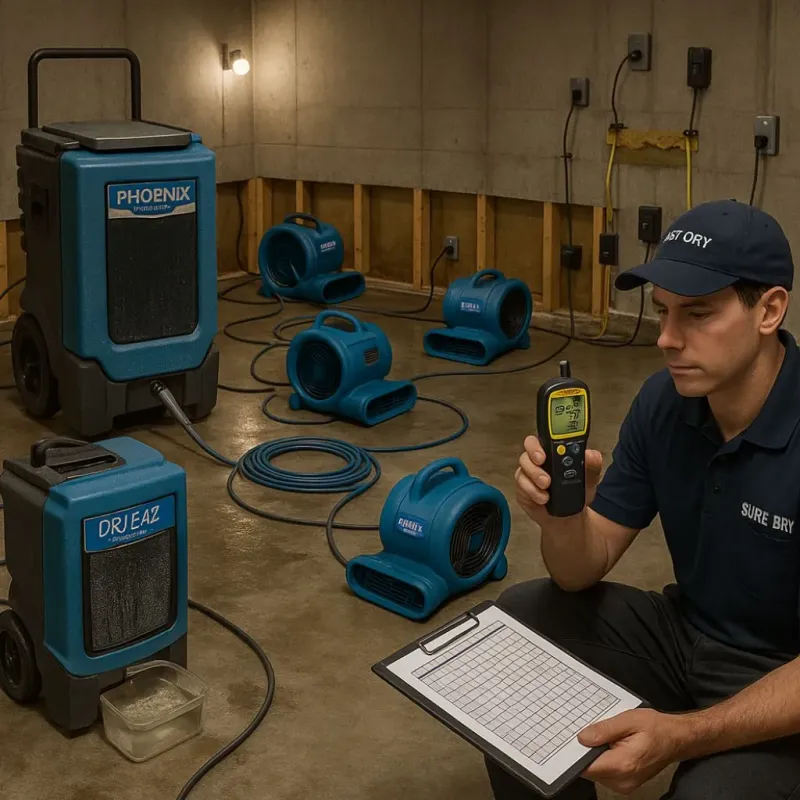Structural Drying and Dehumidification process in Cortland, IL